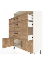 Hyperion Dolap Tek Raflı 3 Çekmeceli 2 Kapaklı 88x44x134 - S51M019V3B
