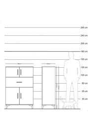 Hyperion Dolap 2 Raflı Tek Çekmeceli 4 Kapaklı 88x44x134 - S51M020V1B