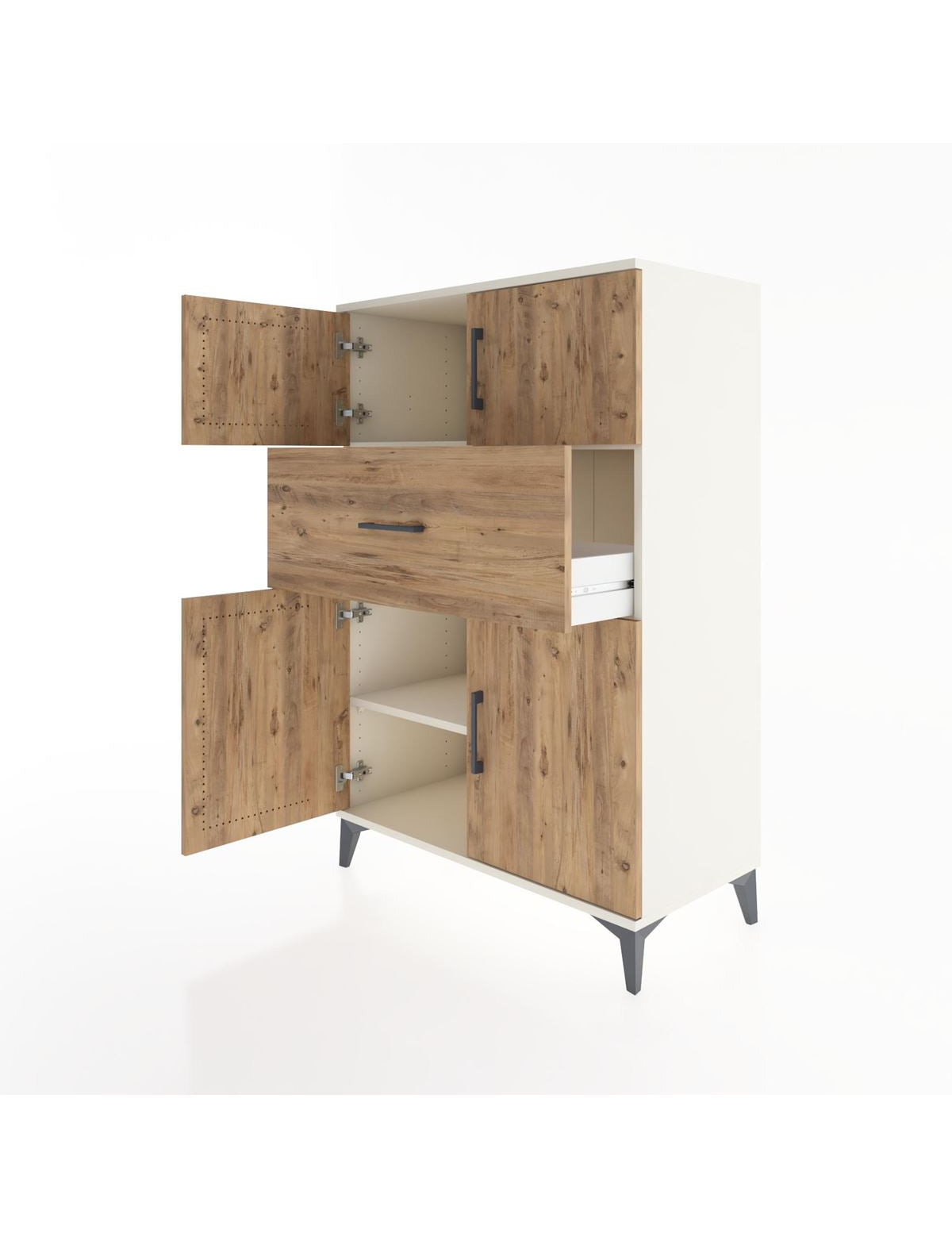 Hyperion Dolap 2 Raflı Tek Çekmeceli 4 Kapaklı 88x44x134 - S51M020V3B