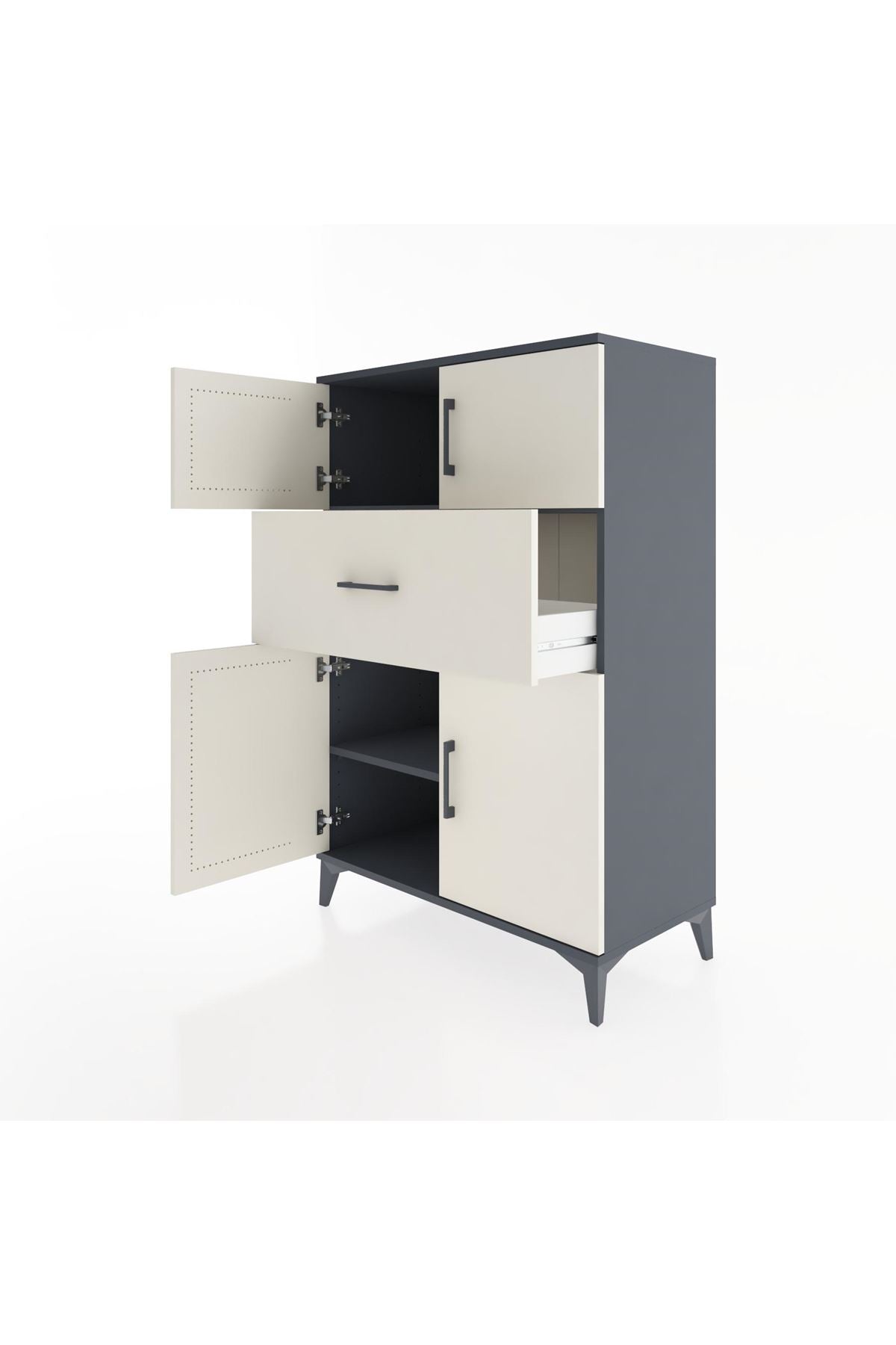Hyperion Dolap 2 Raflı Tek Çekmeceli 4 Kapaklı 88x44x134 - S51M020V4B