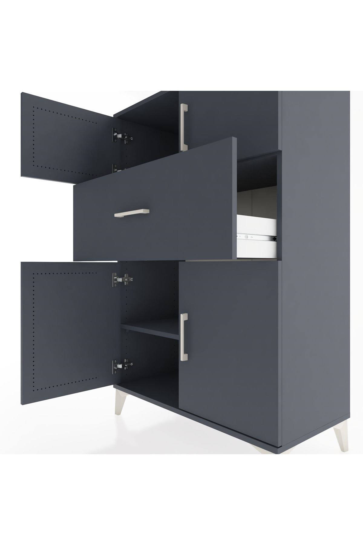 Hyperion Dolap 2 Raflı Tek Çekmeceli 4 Kapaklı 88x44x134 - S51M020V5B