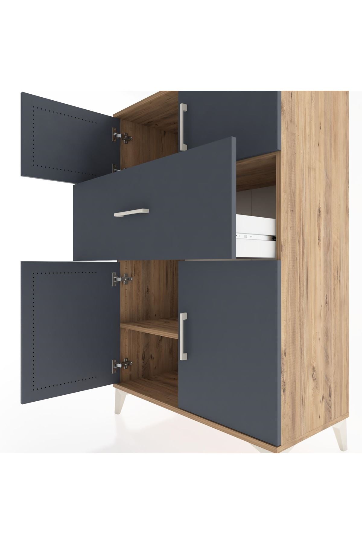 Hyperion Dolap 2 Raflı Tek Çekmeceli 4 Kapaklı 88x44x134 - S51M020V8B