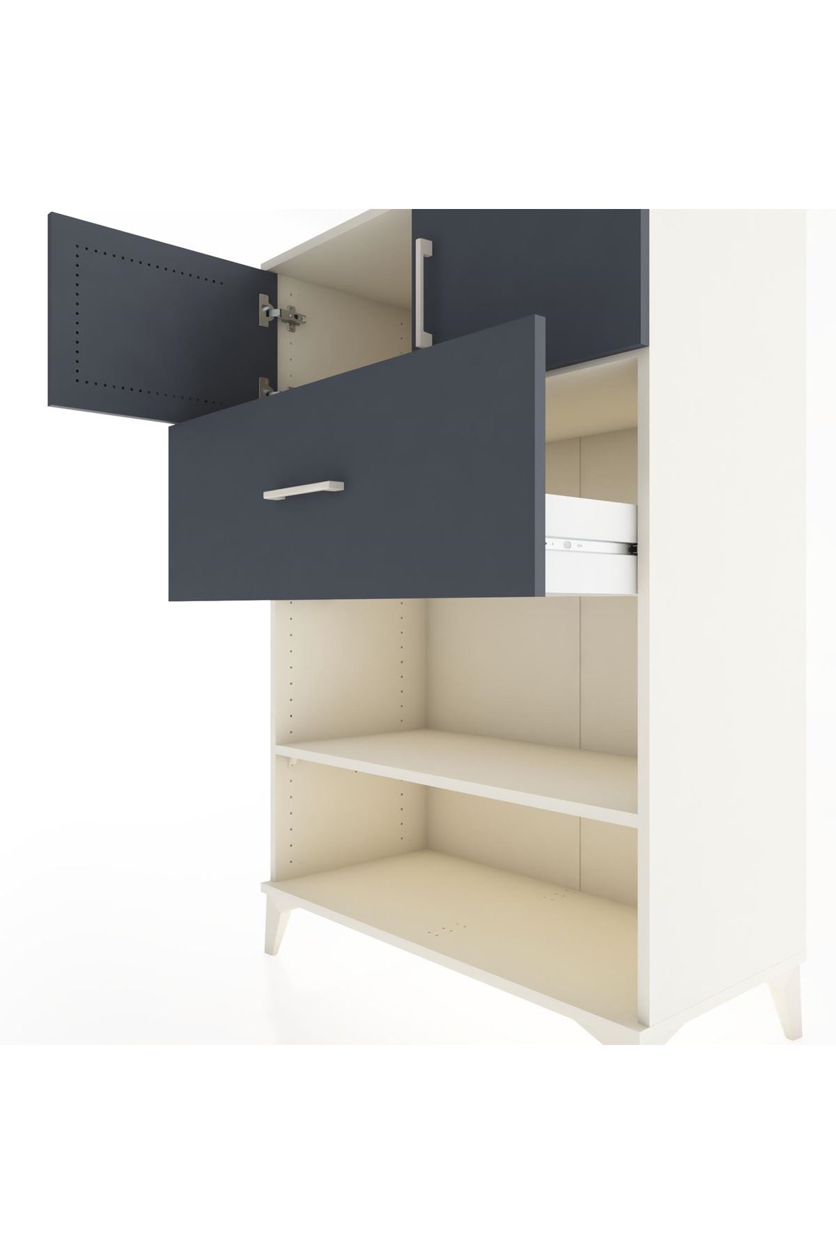 Hyperion Dolap 2 Raflı Tek Çekmeceli 2 Kapaklı 88x44x134 - S51M022V2B