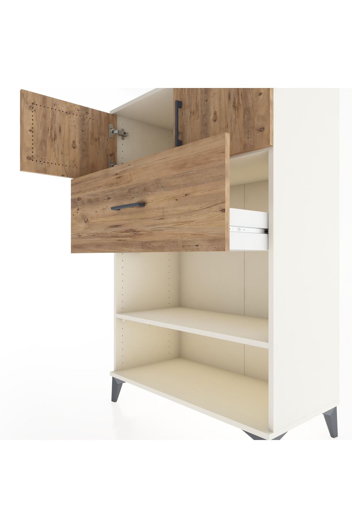 Hyperion Dolap 2 Raflı Tek Çekmeceli 2 Kapaklı 88x44x134 - S51M022V3B