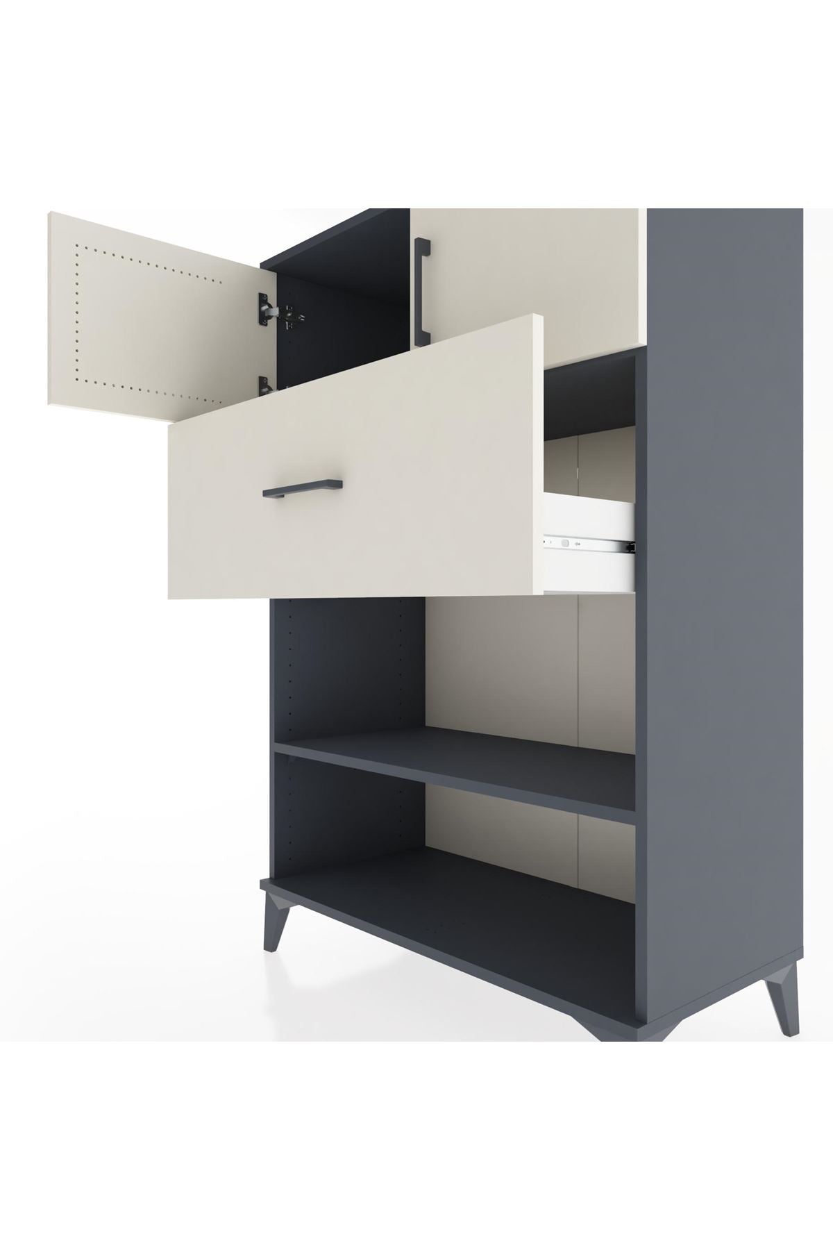 Hyperion Dolap 2 Raflı Tek Çekmeceli 2 Kapaklı 88x44x134 - S51M022V4B