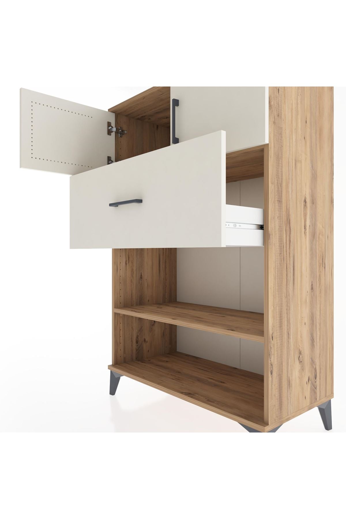 Hyperion Dolap 2 Raflı Tek Çekmeceli 2 Kapaklı 88x44x134 - S51M022V7B
