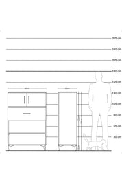 Hyperion Dolap 2 Raflı Tek Çekmeceli 2 Kapaklı 88x44x134 - S51M022V8B