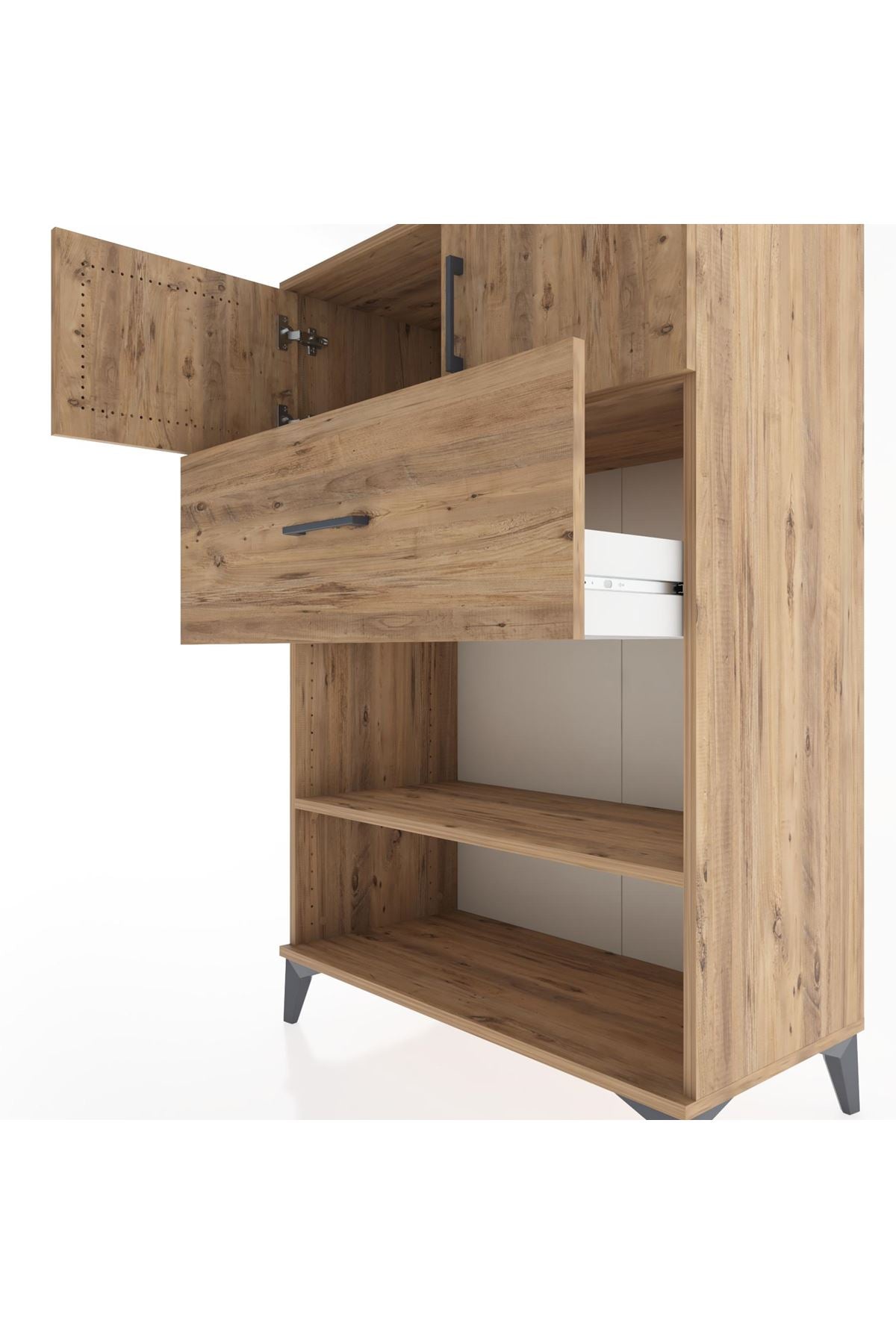 Hyperion Dolap 2 Raflı Tek Çekmeceli 2 Kapaklı 88x44x134 - S51M022V9B