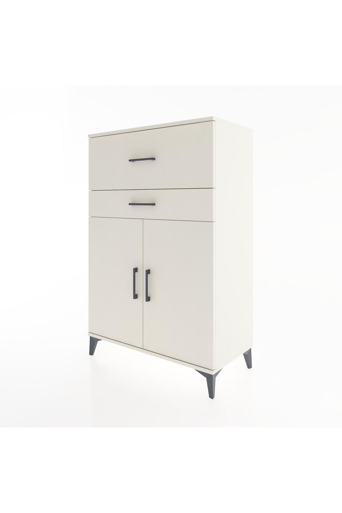 Hyperion Dolap Tek Raflı 2 Çekmeceli 2 Kapaklı 88x44x134 - S51M023V1B