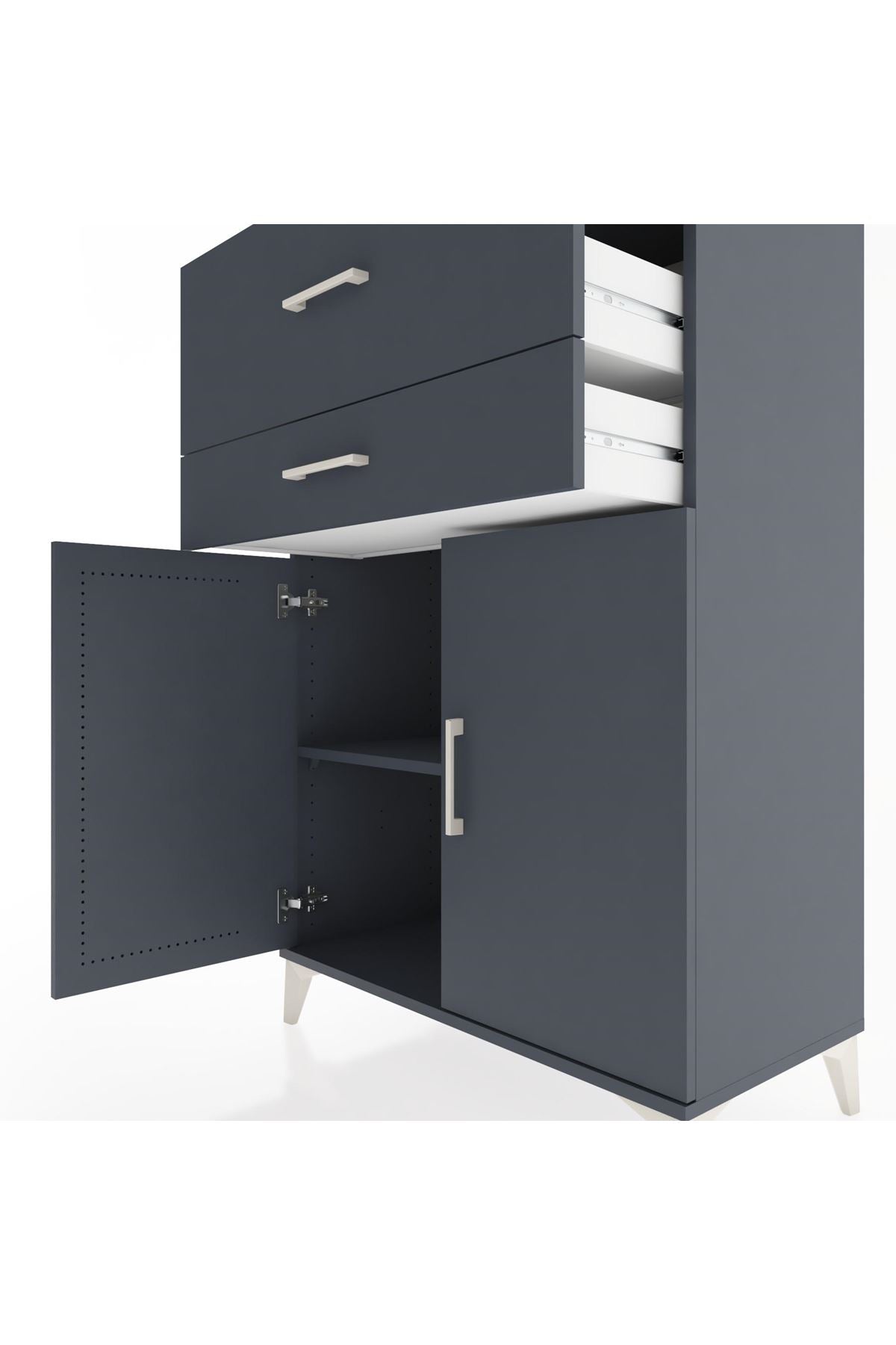Hyperion Dolap Tek Raflı 2 Çekmeceli 2 Kapaklı 88x44x134 - S51M023V5B