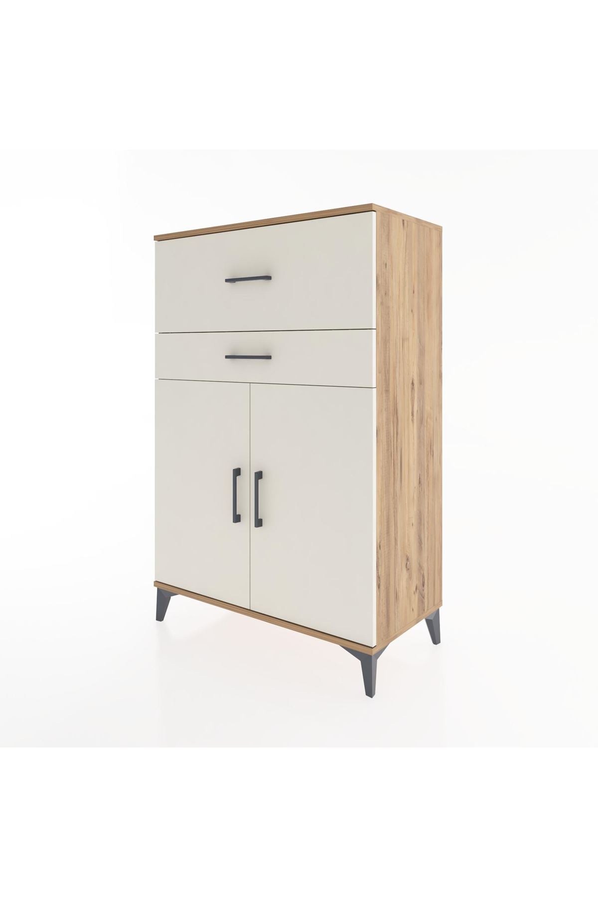 Hyperion Dolap Tek Raflı 2 Çekmeceli 2 Kapaklı 88x44x134 - S51M023V7B