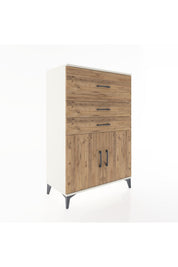 Hyperion Dolap Tek Raflı 3 Çekmeceli 2 Kapaklı 88x44x134 - S51M024V3B