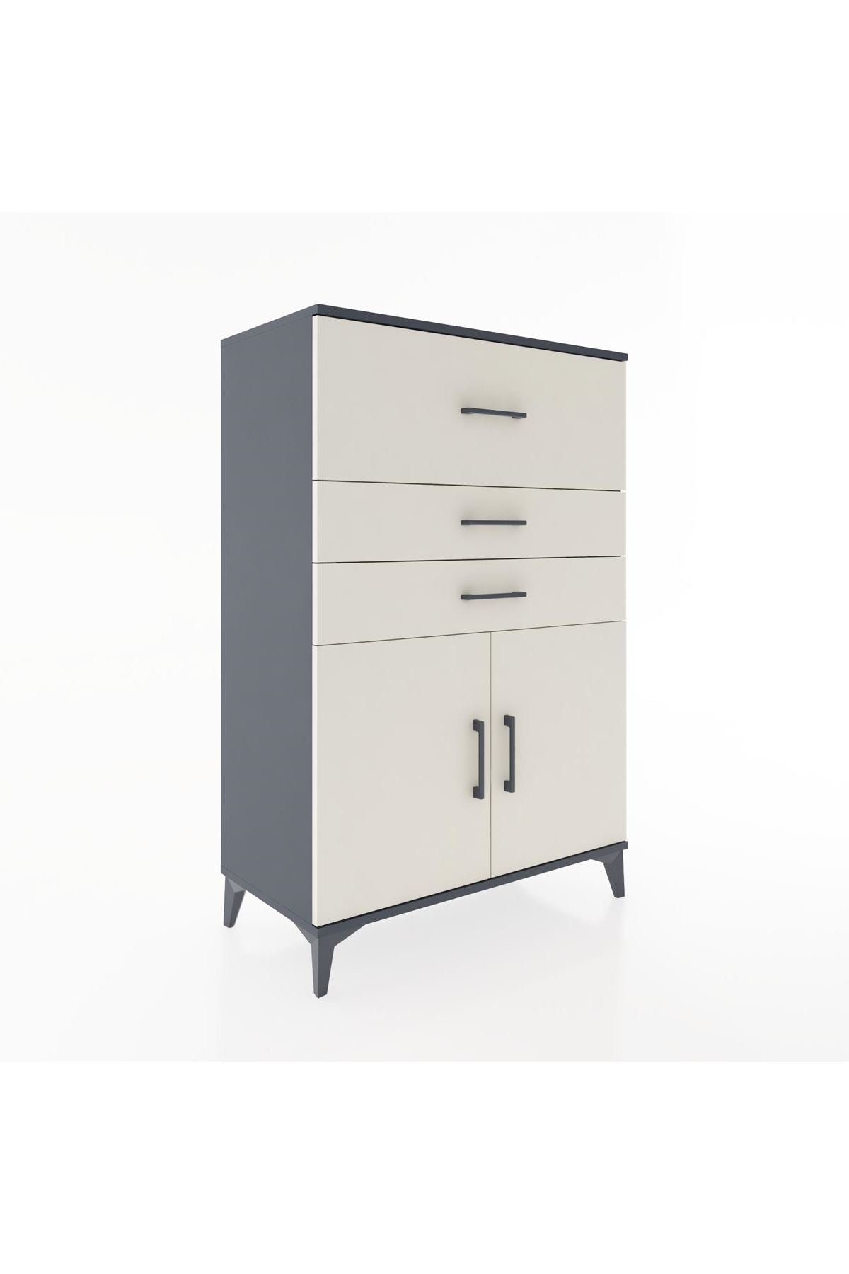 Hyperion Dolap Tek Raflı 3 Çekmeceli 2 Kapaklı 88x44x134 - S51M024V4B