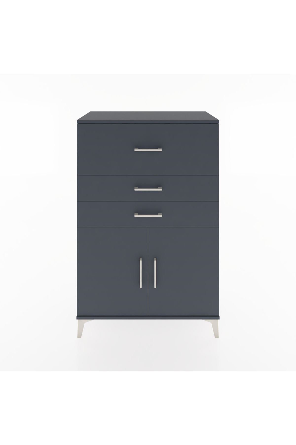 Hyperion Dolap Tek Raflı 3 Çekmeceli 2 Kapaklı 88x44x134 - S51M024V5B