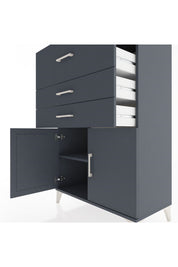 Hyperion Dolap Tek Raflı 3 Çekmeceli 2 Kapaklı 88x44x134 - S51M024V5B