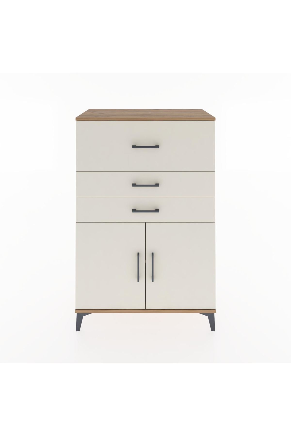 Hyperion Dolap Tek Raflı 3 Çekmeceli 2 Kapaklı 88x44x134 - S51M024V7B