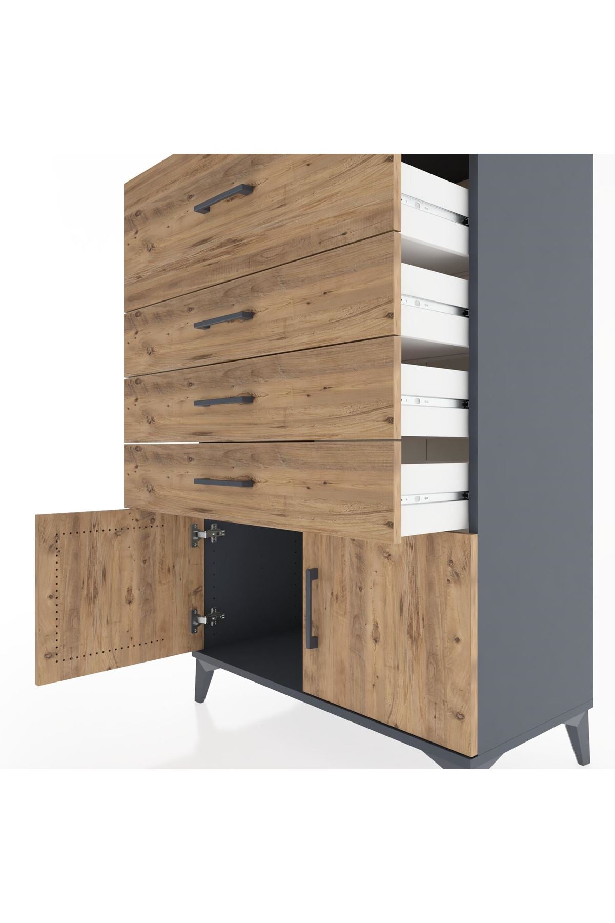 Hyperion Dolap 4 Çekmeceli 2 Kapaklı 88x44x134 - S51M025V6B