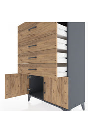 Hyperion Dolap 4 Çekmeceli 2 Kapaklı 88x44x134 - S51M025V6B