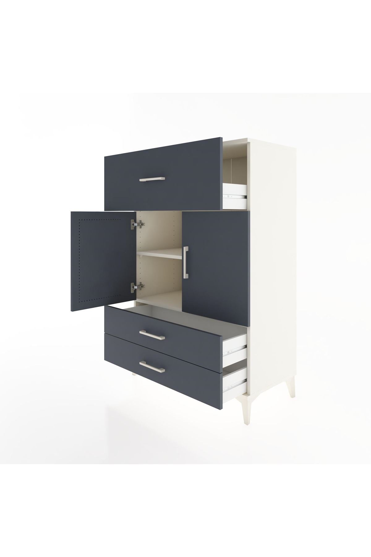 Hyperion Dolap 2 Raflı 3 Çekmeceli 2 Kapaklı 88x44x134 - S51M026V2B