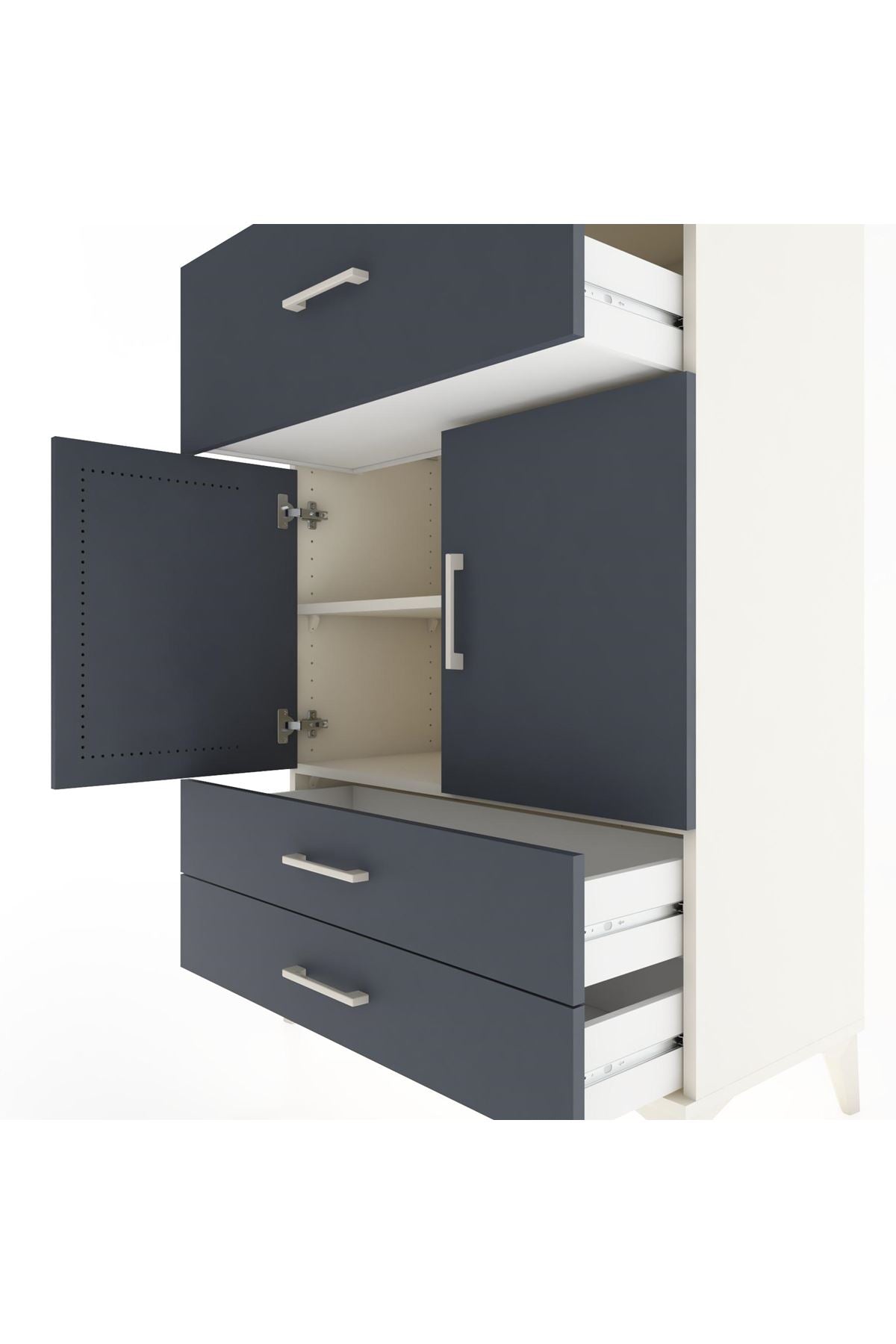 Hyperion Dolap 2 Raflı 3 Çekmeceli 2 Kapaklı 88x44x134 - S51M026V2B