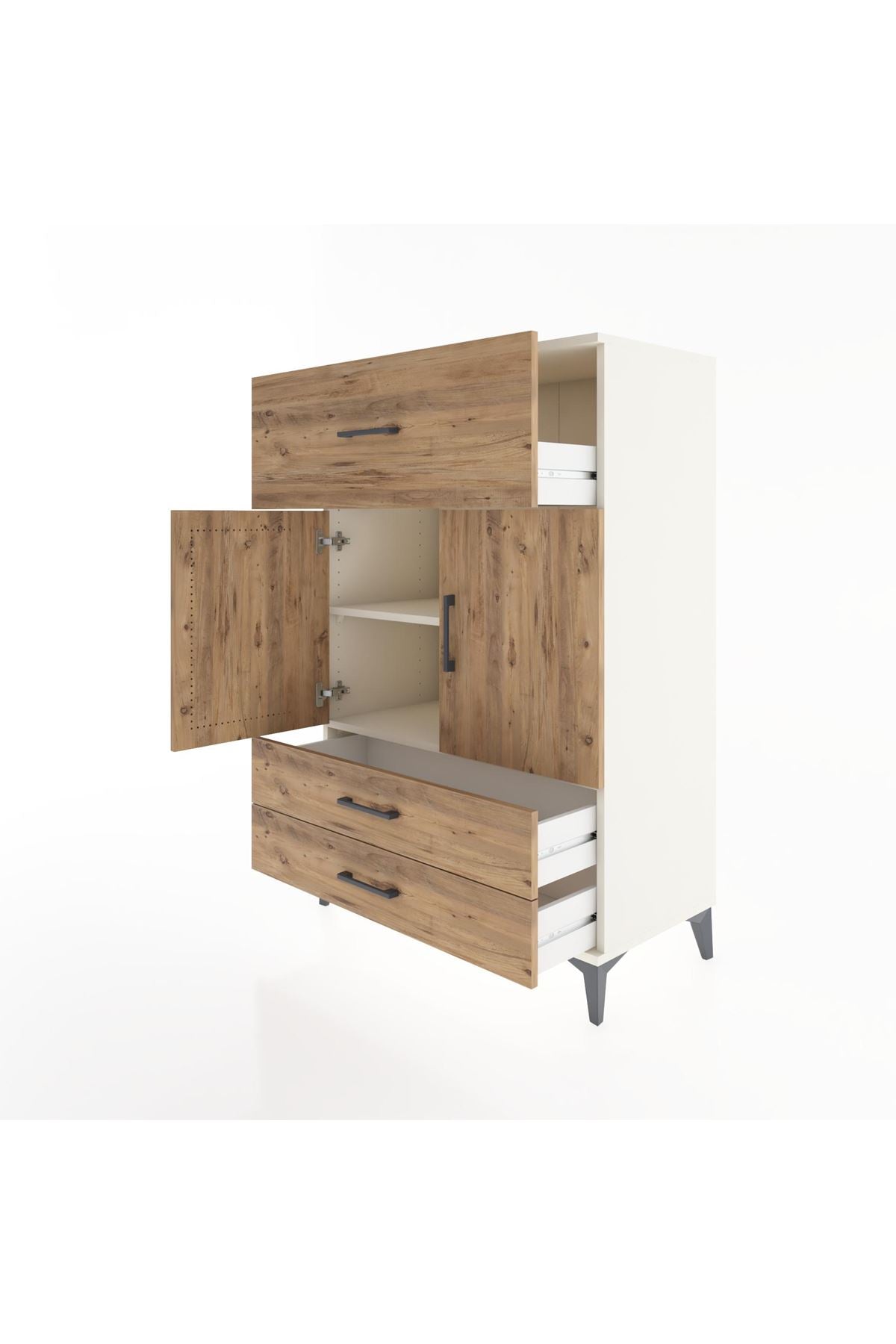 Hyperion Dolap 2 Raflı 3 Çekmeceli 2 Kapaklı 88x44x134 - S51M026V3B