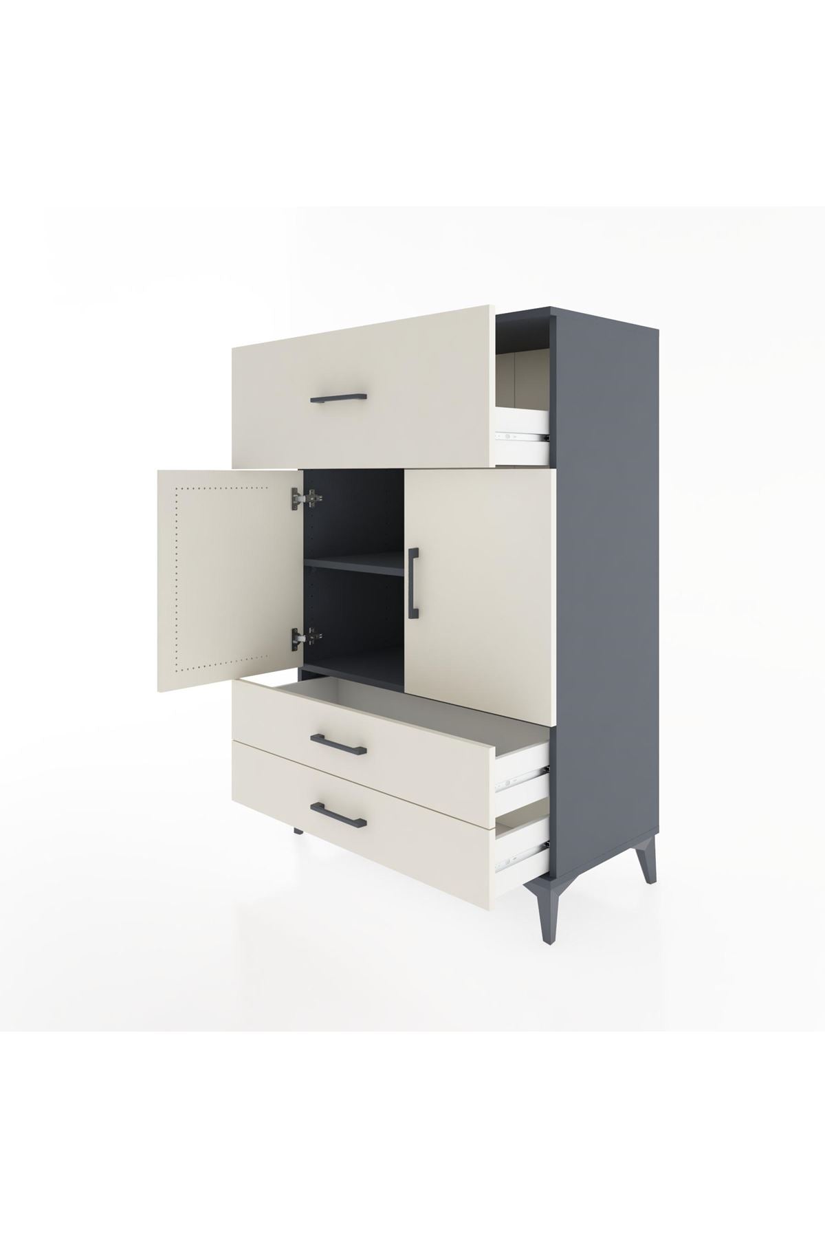 Hyperion Dolap 2 Raflı 3 Çekmeceli 2 Kapaklı 88x44x134 - S51M026V4B