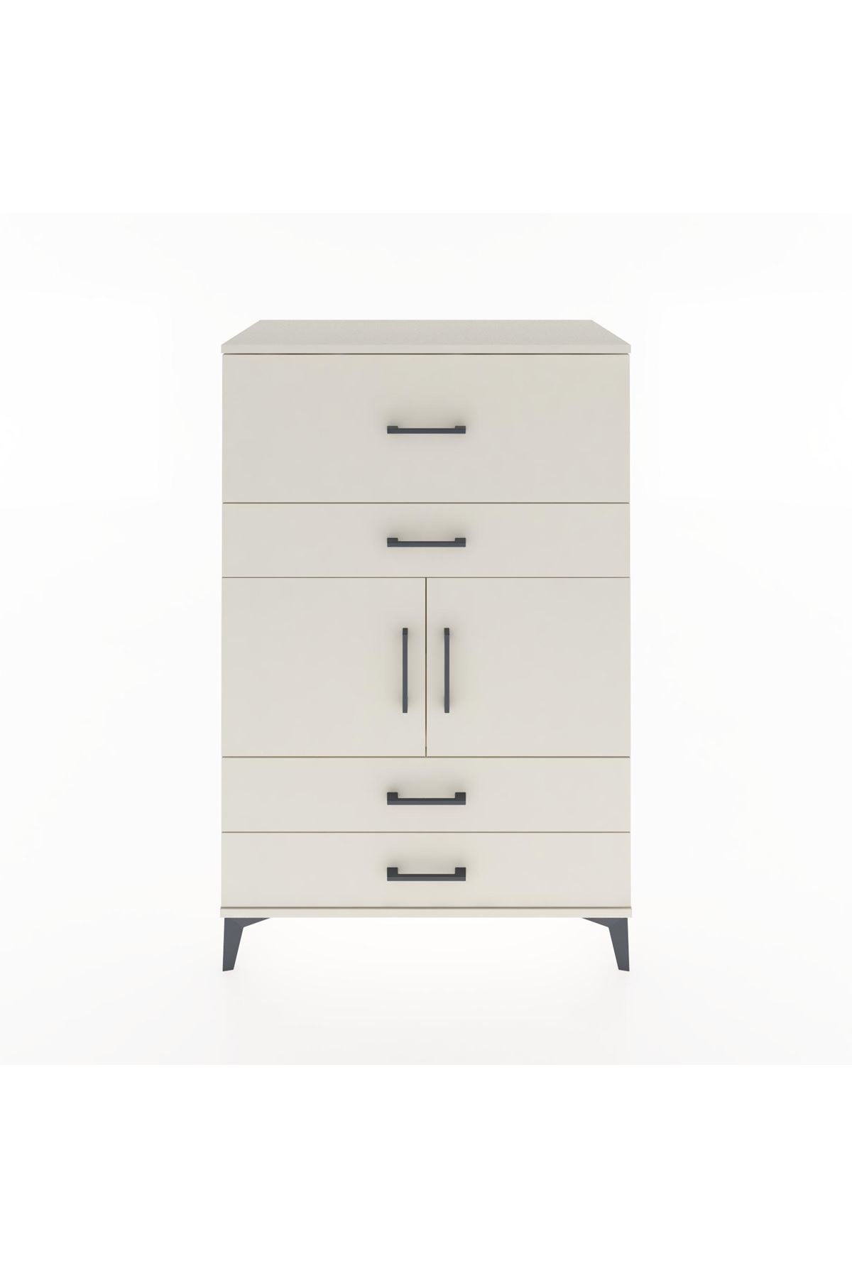 Hyperion Dolap Tek Raflı 4 Çekmeceli 2 Kapaklı 88x44x134 - S51M027V1B