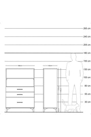 Hyperion Dolap 2 Raflı 3 Çekmeceli 88x44x134 - S51M028V5B