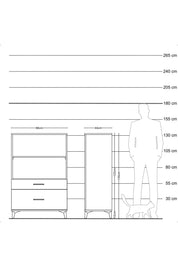 Hyperion Dolap 2 Raflı 2 Çekmeceli 88x44x134 - S51M030V8B