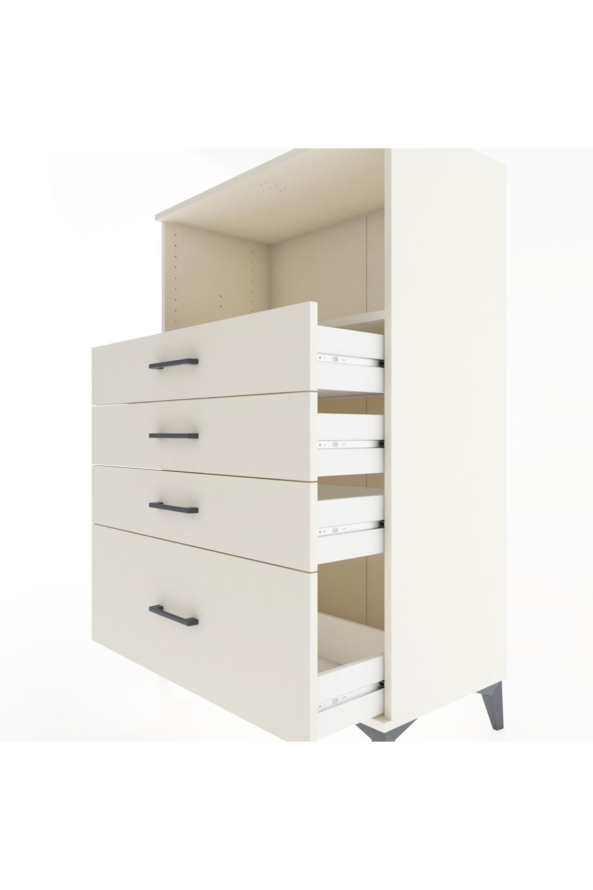 Hyperion Dolap Tek Raflı 4 Çekmeceli 88x44x134 - S51M031V1B