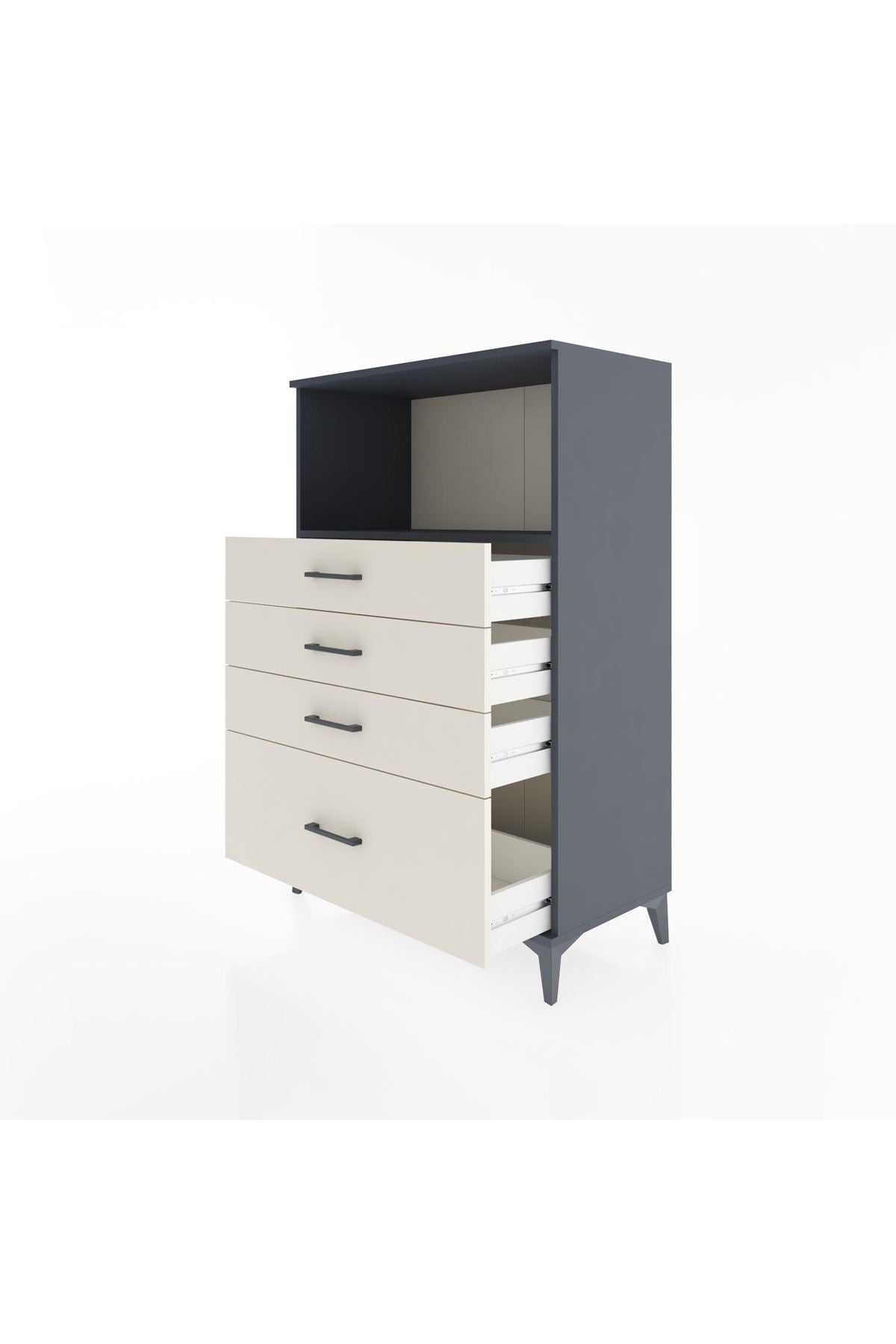 Hyperion Dolap Tek Raflı 4 Çekmeceli 88x44x134 - S51M031V4B