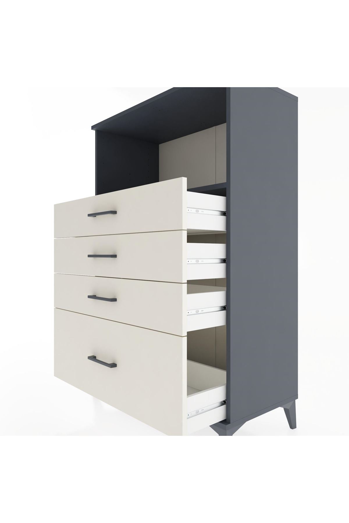 Hyperion Dolap Tek Raflı 4 Çekmeceli 88x44x134 - S51M031V4B
