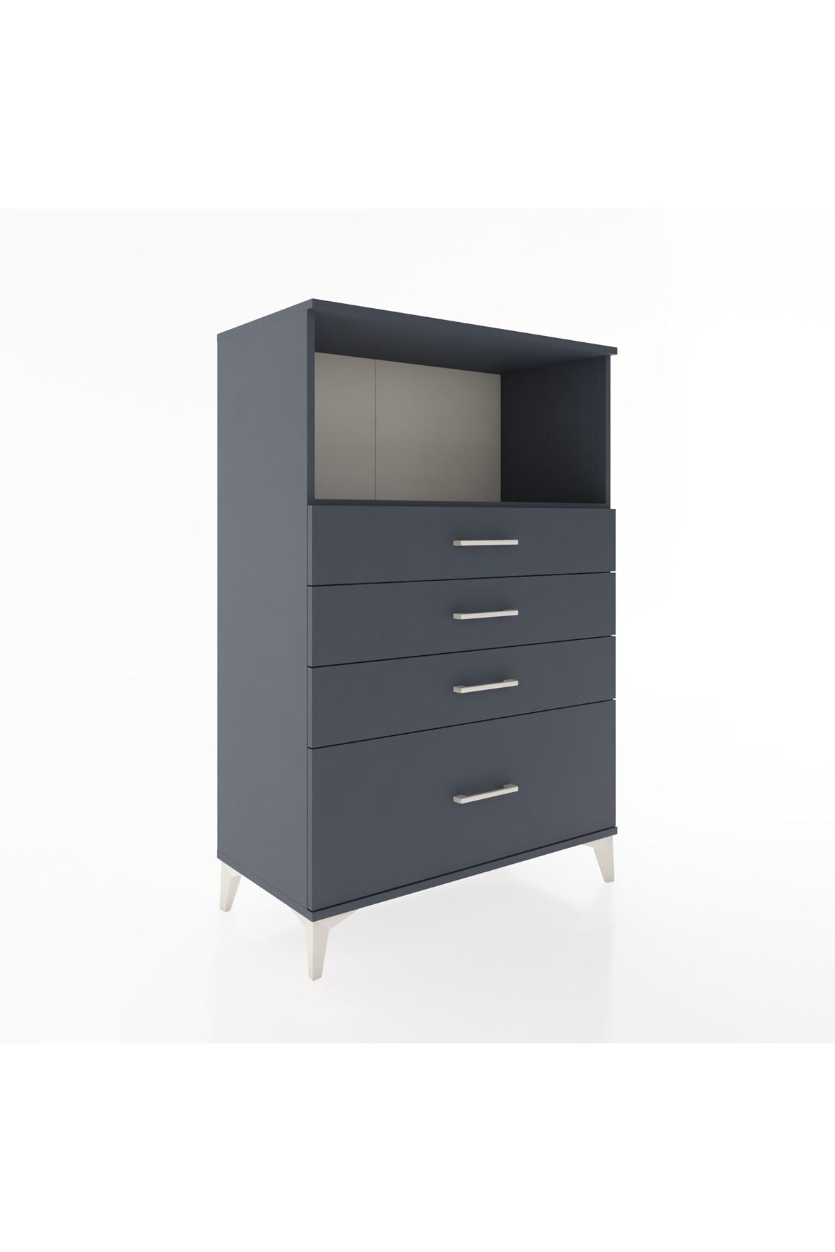 Hyperion Dolap Tek Raflı 4 Çekmeceli 88x44x134 - S51M031V5B