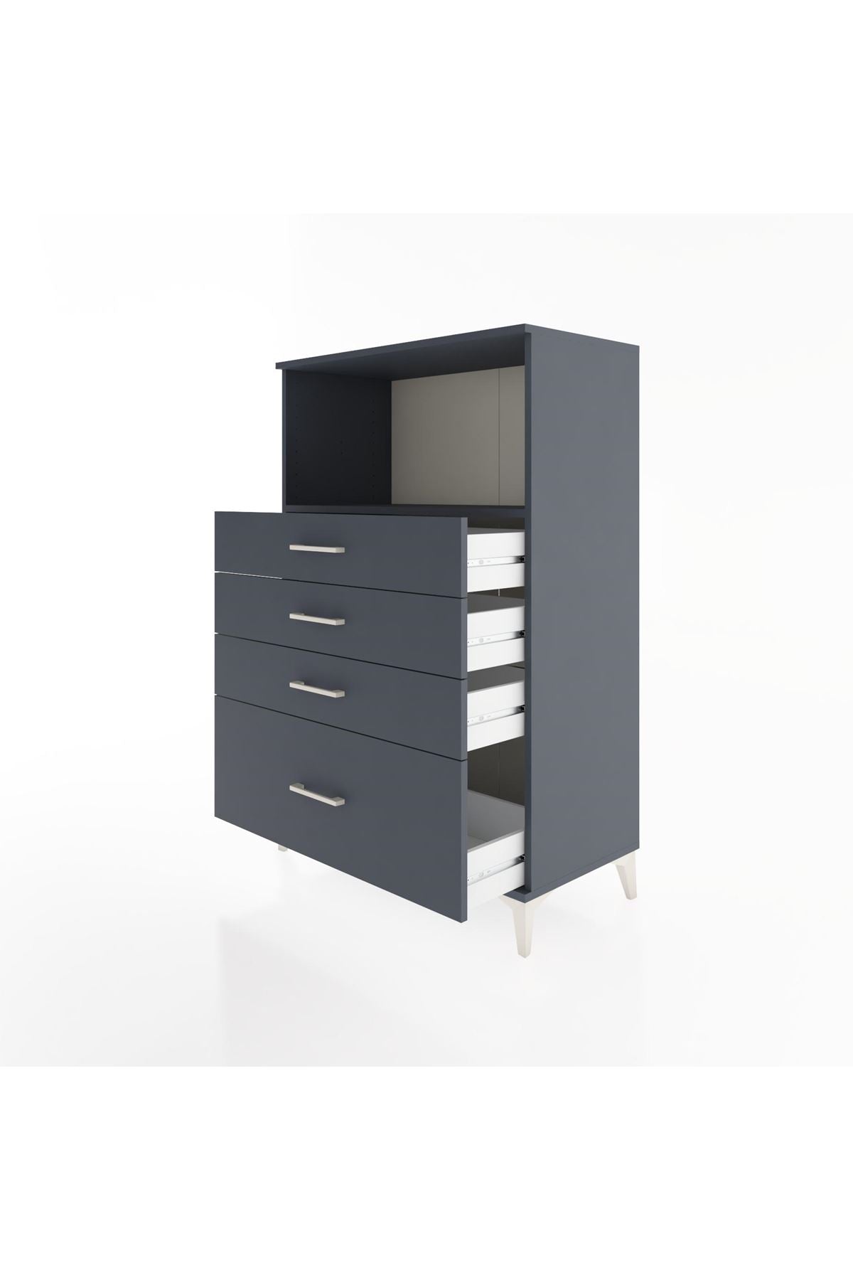 Hyperion Dolap Tek Raflı 4 Çekmeceli 88x44x134 - S51M031V5B