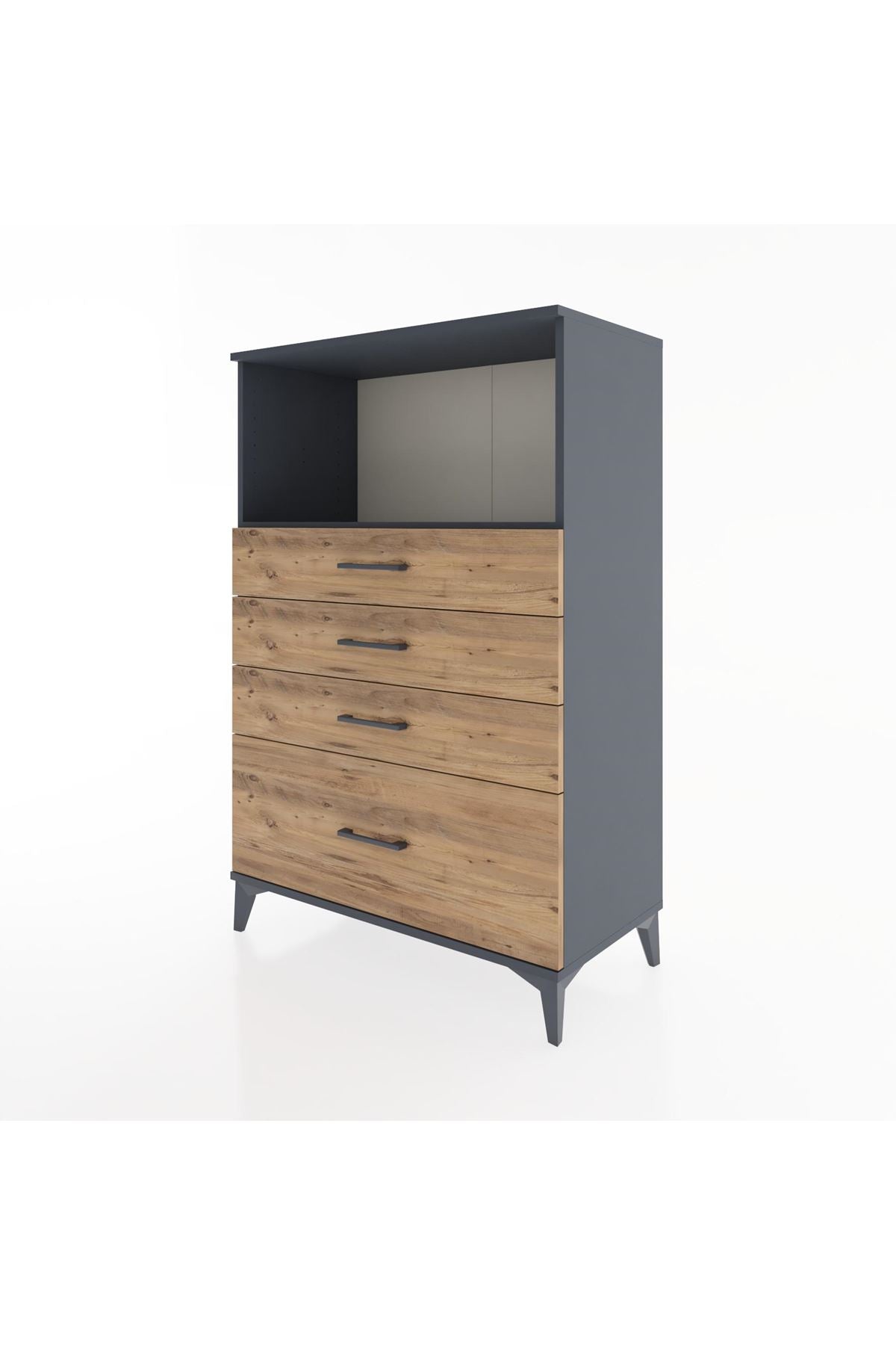 Hyperion Dolap Tek Raflı 4 Çekmeceli 88x44x134 - S51M031V6B