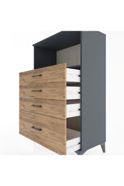 Hyperion Dolap Tek Raflı 4 Çekmeceli 88x44x134 - S51M031V6B