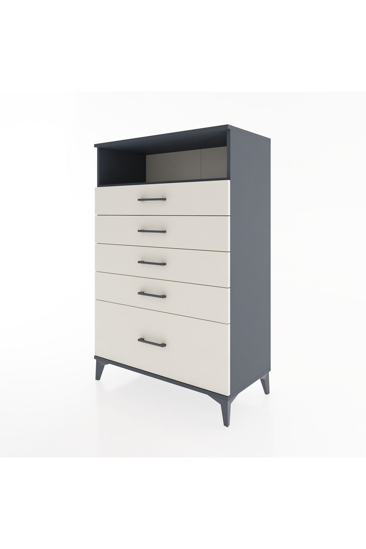 Hyperion Dolap Tek Raflı 5 Çekmeceli 88x44x134 - S51M032V4B