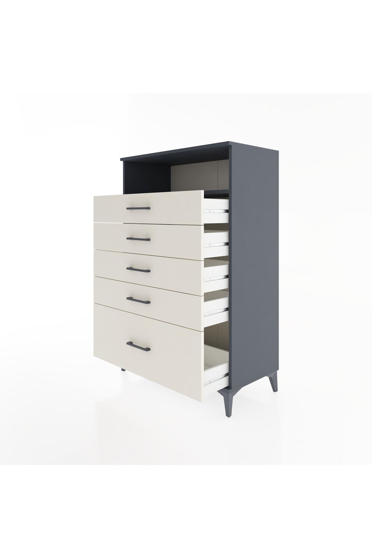 Hyperion Dolap Tek Raflı 5 Çekmeceli 88x44x134 - S51M032V4B