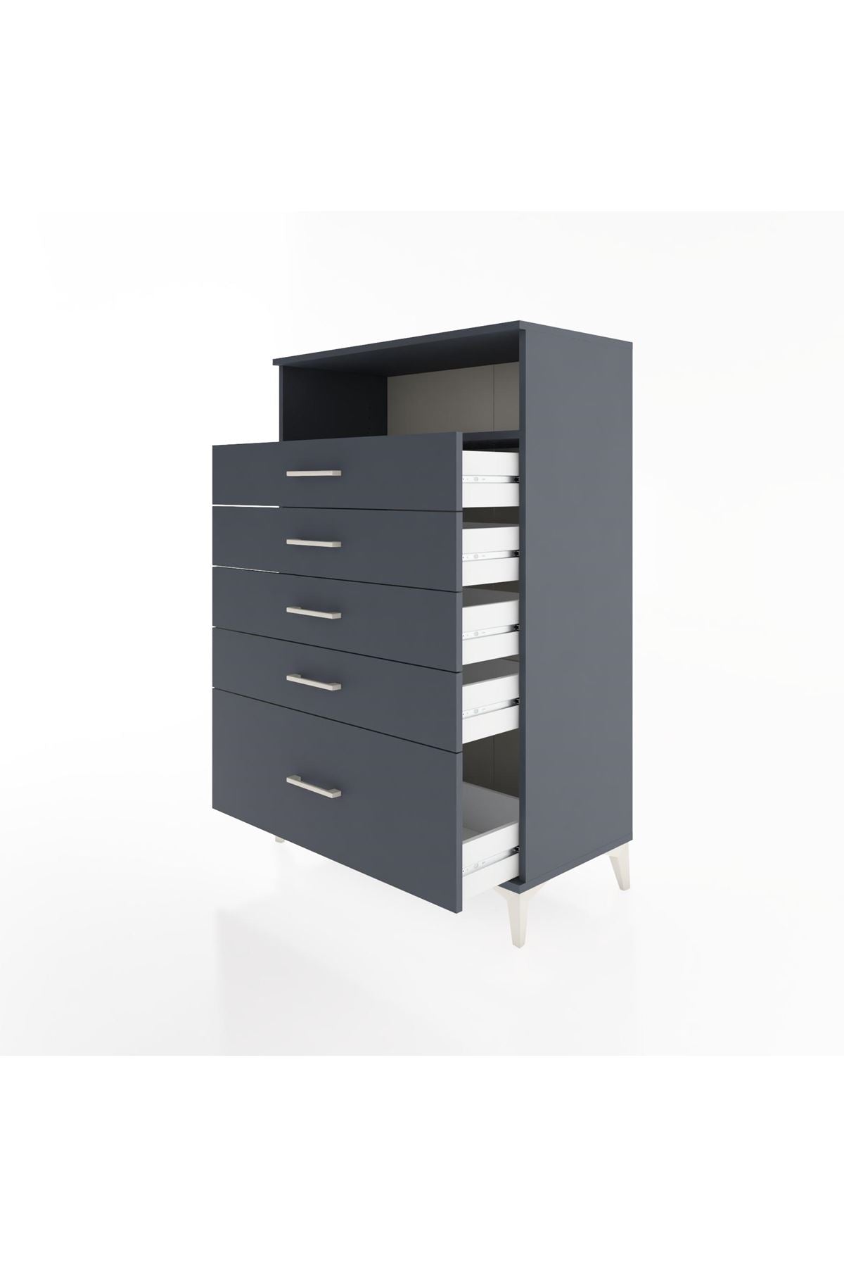 Hyperion Dolap Tek Raflı 5 Çekmeceli 88x44x134 - S51M032V5B