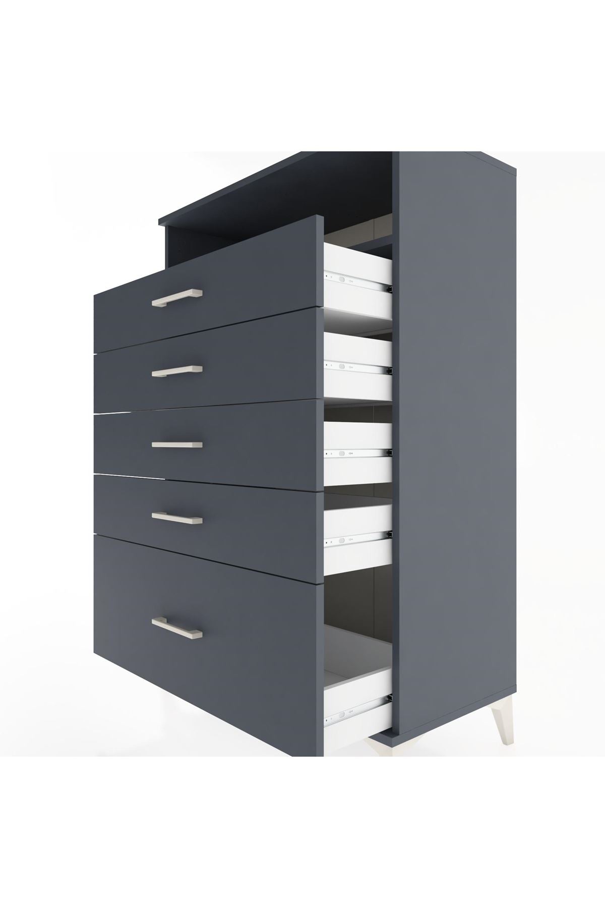 Hyperion Dolap Tek Raflı 5 Çekmeceli 88x44x134 - S51M032V5B