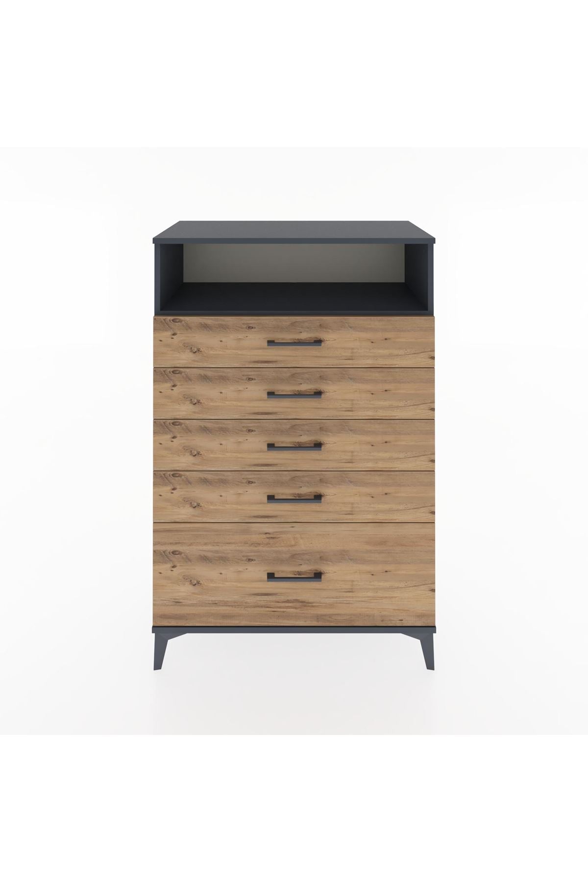 Hyperion Dolap Tek Raflı 5 Çekmeceli 88x44x134 - S51M032V6B