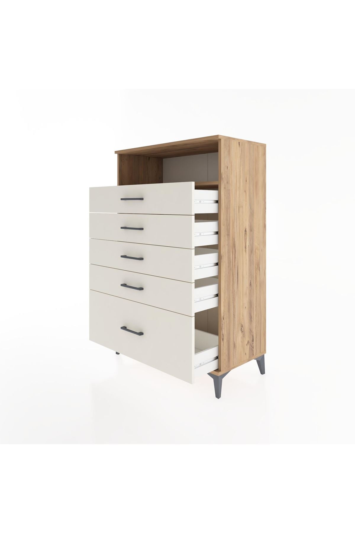 Hyperion Dolap Tek Raflı 5 Çekmeceli 88x44x134 - S51M032V7B