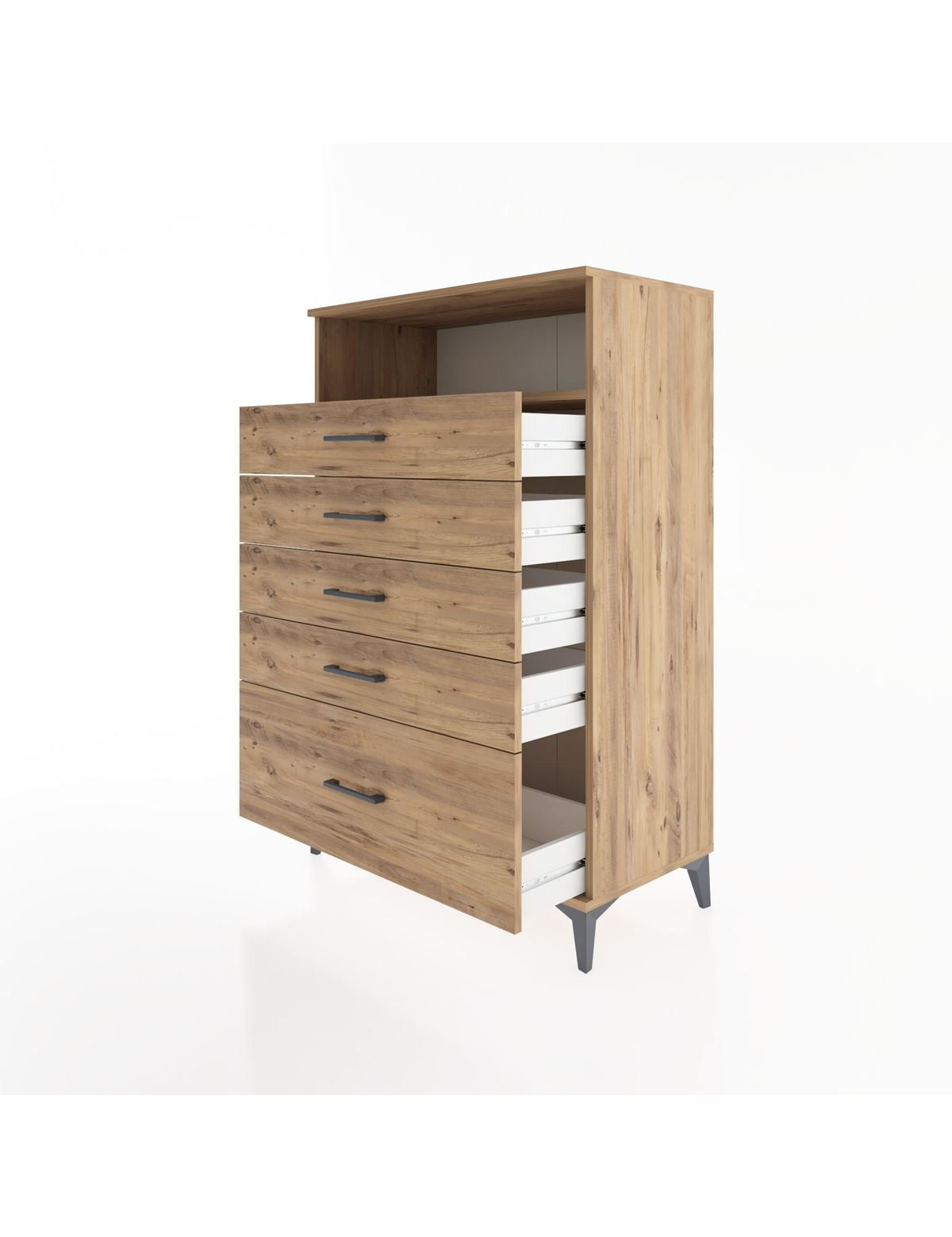 Hyperion Dolap Tek Raflı 5 Çekmeceli 88x44x134 - S51M032V9B