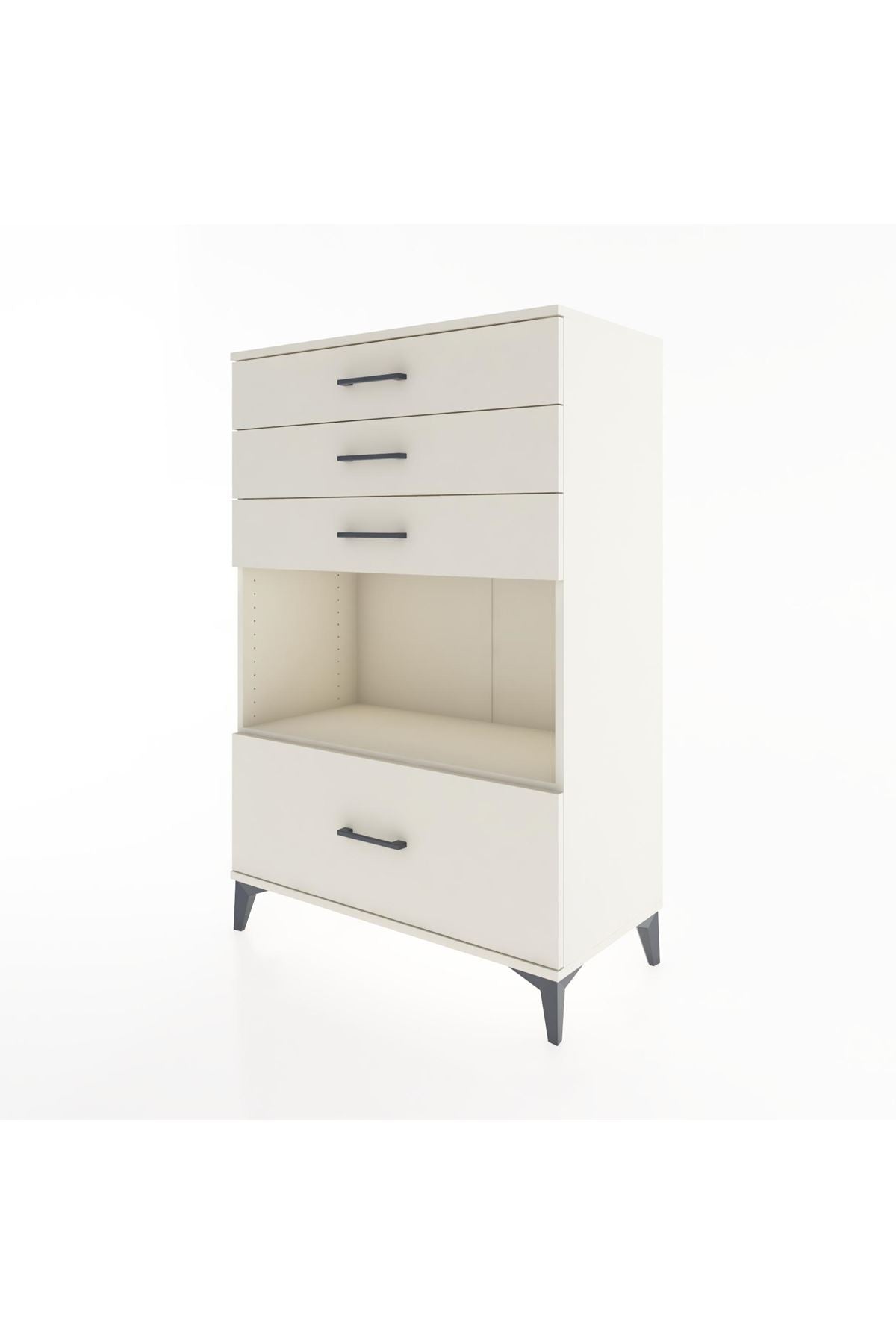 Hyperion Dolap Tek Raflı 4 Çekmeceli 88x44x134 - S51M033V1B