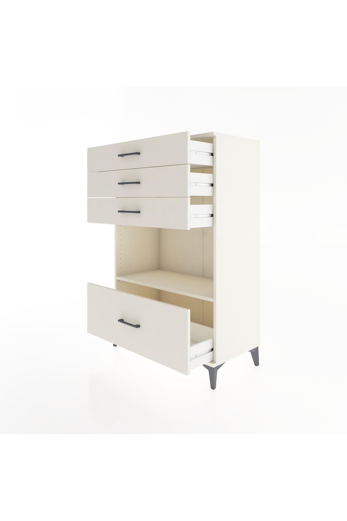 Hyperion Dolap Tek Raflı 4 Çekmeceli 88x44x134 - S51M033V1B