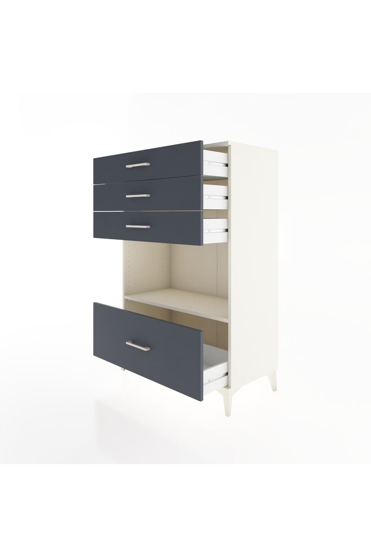 Hyperion Dolap Tek Raflı 4 Çekmeceli 88x44x134 - S51M033V2B