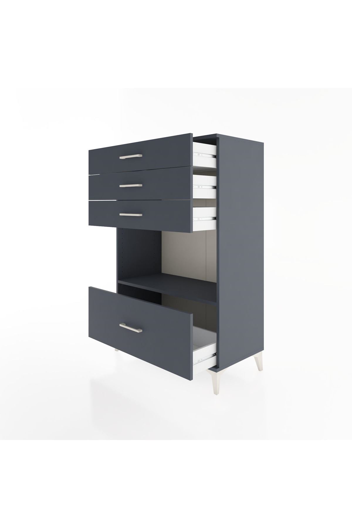 Hyperion Dolap Tek Raflı 4 Çekmeceli 88x44x134 - S51M033V5B
