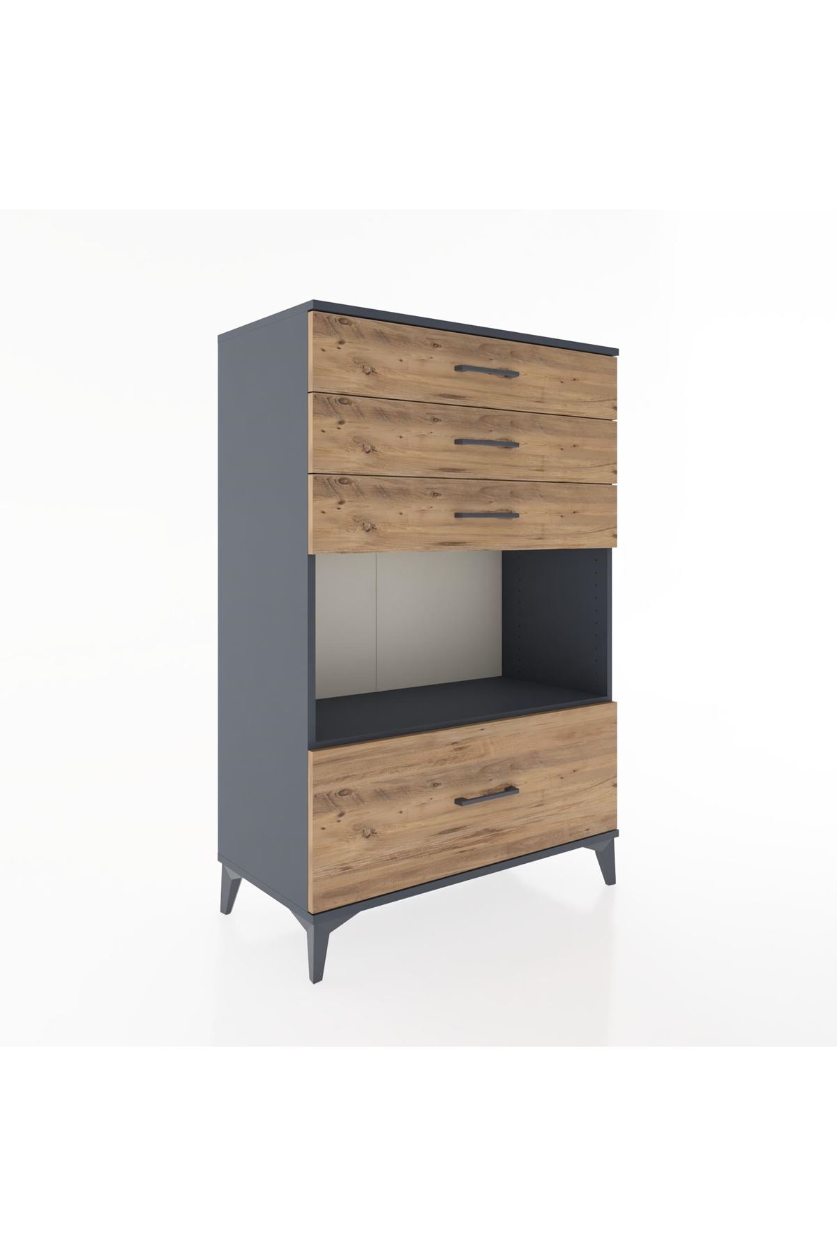 Hyperion Dolap Tek Raflı 4 Çekmeceli 88x44x134 - S51M033V6B