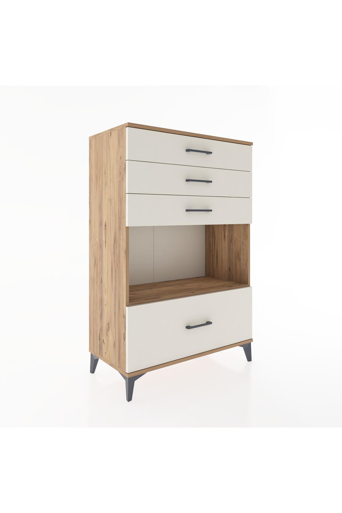 Hyperion Dolap Tek Raflı 4 Çekmeceli 88x44x134 - S51M033V7B