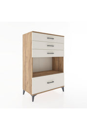Hyperion Dolap Tek Raflı 4 Çekmeceli 88x44x134 - S51M033V7B